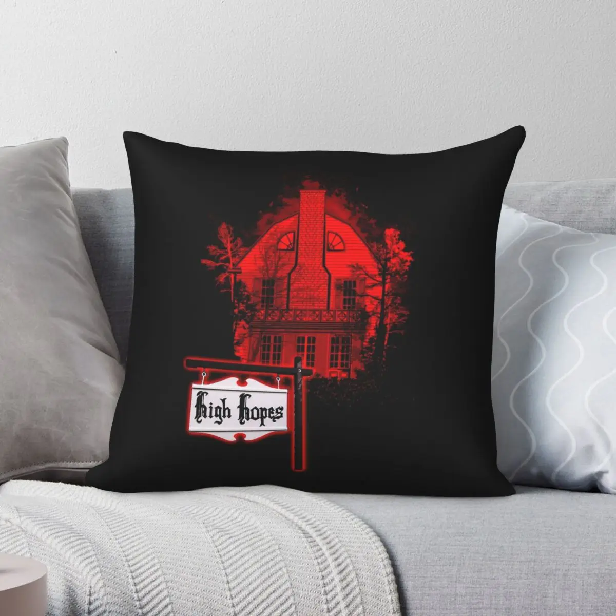 High Hopes Amityville Pillowcase Polyester Linen Velvet Creative Zip Decor Home Cushion Case 18