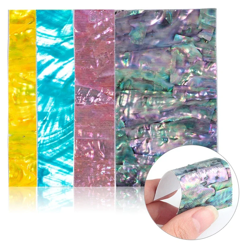 Flocos de adesivo de unha de fatia de concha de abalone 3D, decalques adesivos, manicure DIY Nail Art, decorações de pontas de esmalte em gel