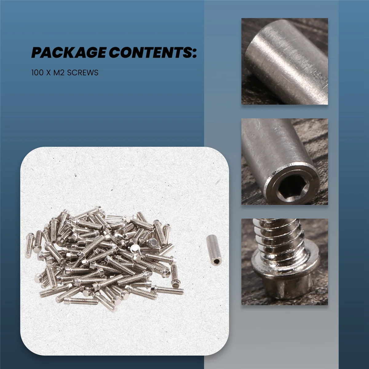 100Pcs 1.9 2.2 Wheel Rim Imperial M2 Screw Decoration for 1/10 RC Crawler Axial SCX10 90046 AXI03007 Traxxas TRX4,B