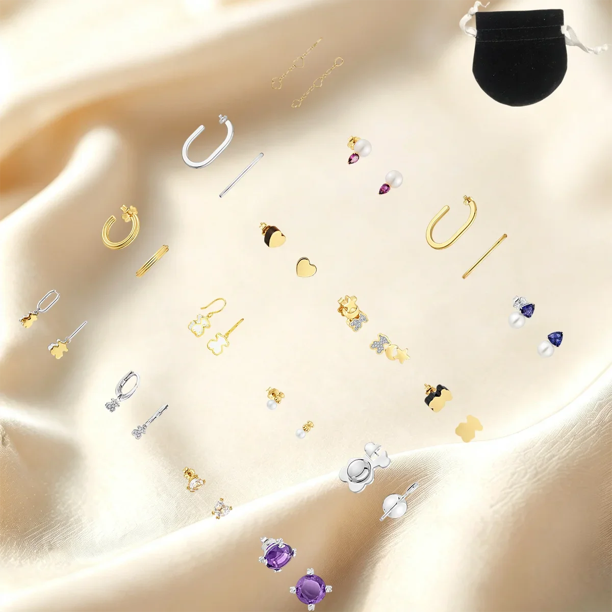 Boucles d'oreilles pendantes et créoles délicates, ornements d'oreilles polis et tendance, accessoires d'oreilles élégants pour rehausser votre look quotidien