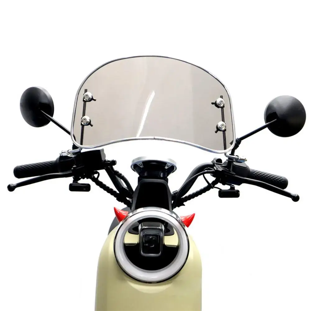 Retro Motorcycle Windshield Front Wind Deflector Windscreen Modified Accessories For Scooter E-bike Electromobile Universal