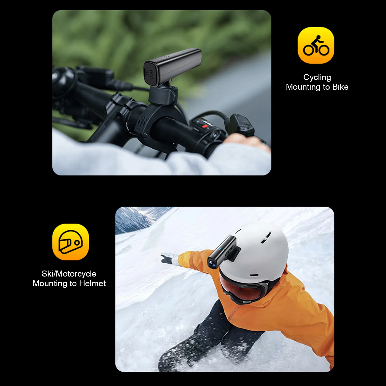 كاميرا مثبتة على الرأس كاميرا فيديو لاسلكية 5K 30FPS Ultra HD 120 درجة زاوية واسعة 128 جيجابايت كاميرا فيديو مثبتة على الرأس لمدونات الفيديو