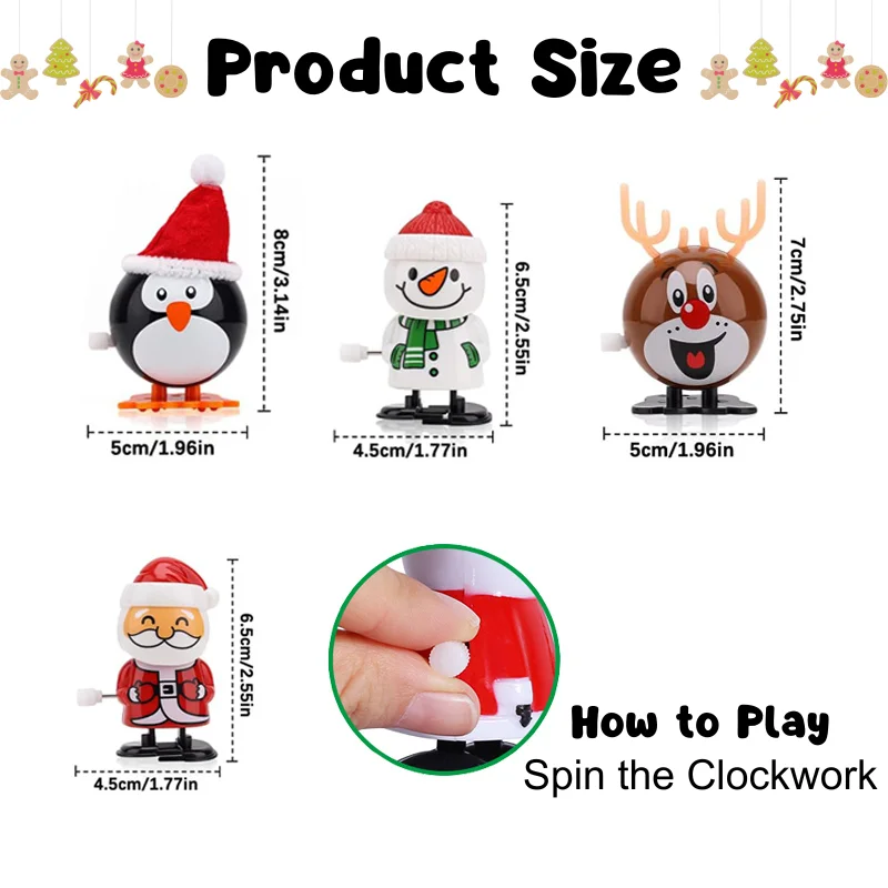 18-30Pcs Christmas Wind Up Toys Assorted Clockwork Toys Christmas Stocking Stuffers For Xmas Party Favors Goody Bag Filler