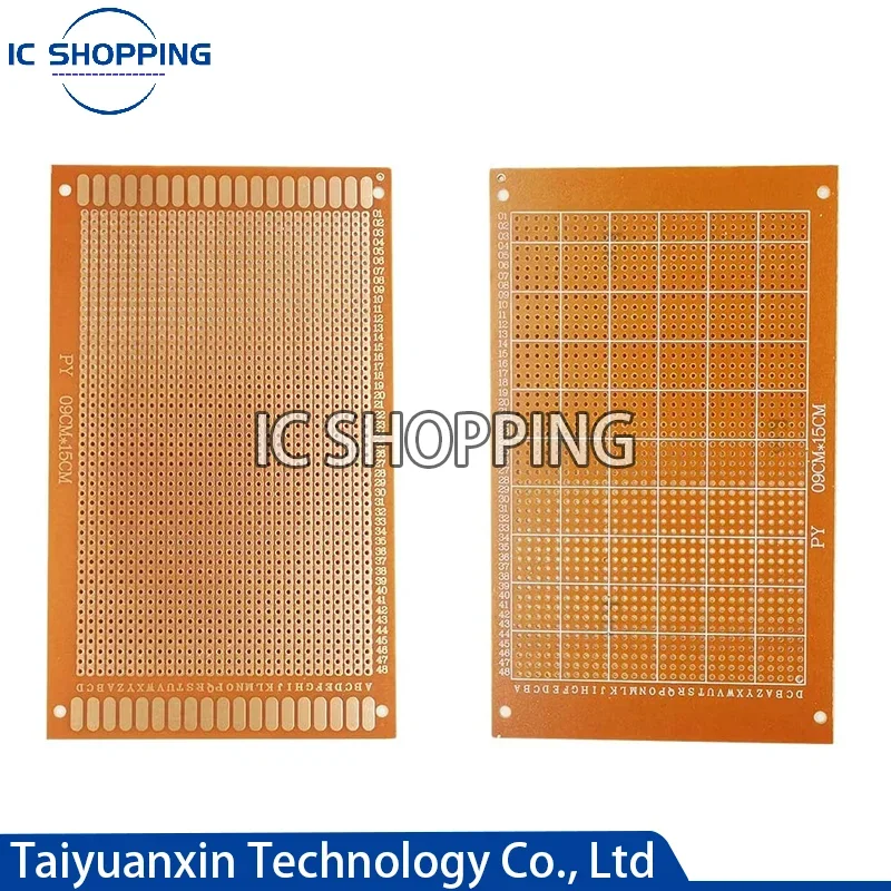 5pcs 9x15 9*15cm Single Side Prototype PCB Universal Board Experimental Bakelite Copper Plate Circuirt Board yellow