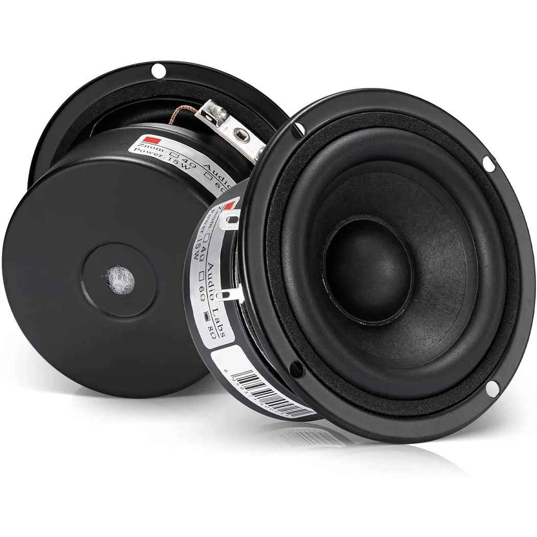 Full Range Bookshelf Speaker, 3 Inch 8 Ohm Anti-Magnetic HiFi Tweeter Wooden Enclosure Home Audio Woofer Multimedia Speakers