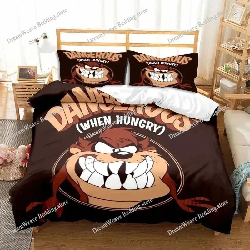 

3D Print Cartoon Tasmanian Devil Fashion Bedding Set Double Twin King Duvet Cover Comforter Pillowcase Boys Girls Adults Bedroom