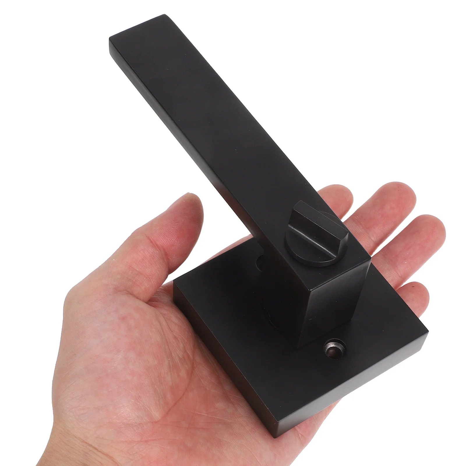 

Square Aluminum Alloy Door Knob Lock Black Matte Classic American Style Bedroom Study Closet Room Lock for Home Office