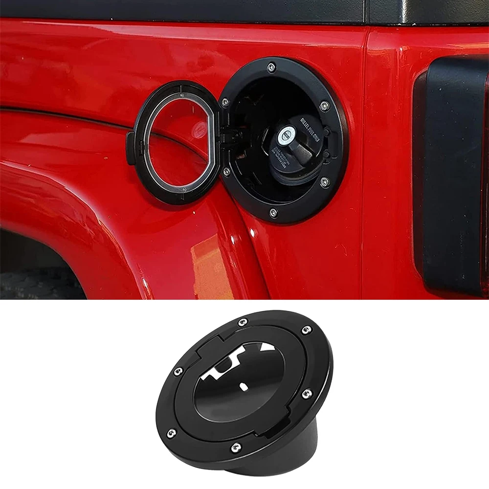 Fuel Filler Door Transparent Gas Tank Cap Cover Accessories For Wrangler JK Unlimited 2/ 4Door Sport Rubicon Sahara 2007-2017