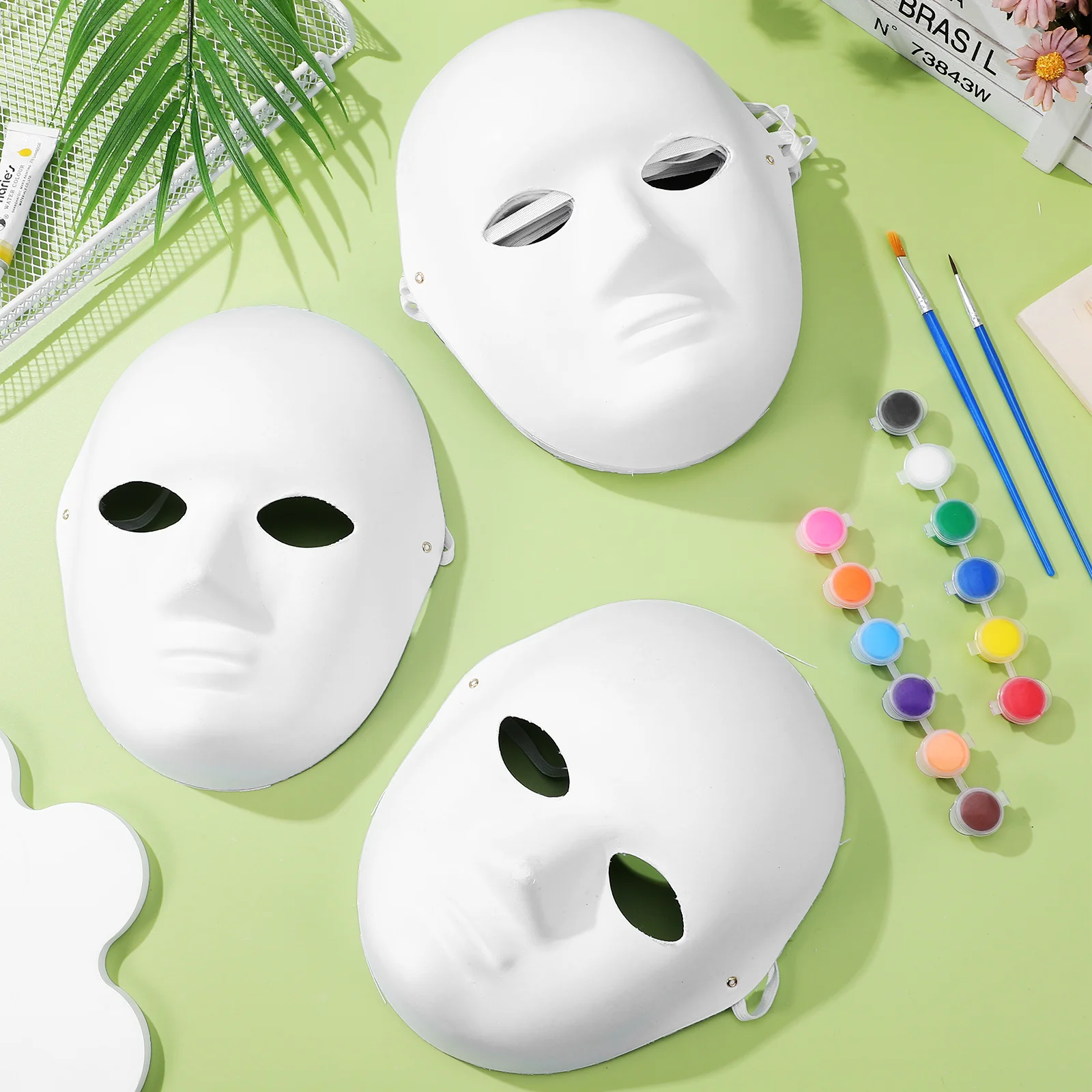 

12 Pieces Hand Painted Kit Blank To Decorate Paper Mask Diy Cosplay Party Masks Paintable Masks Halloween Mask Prom Craft