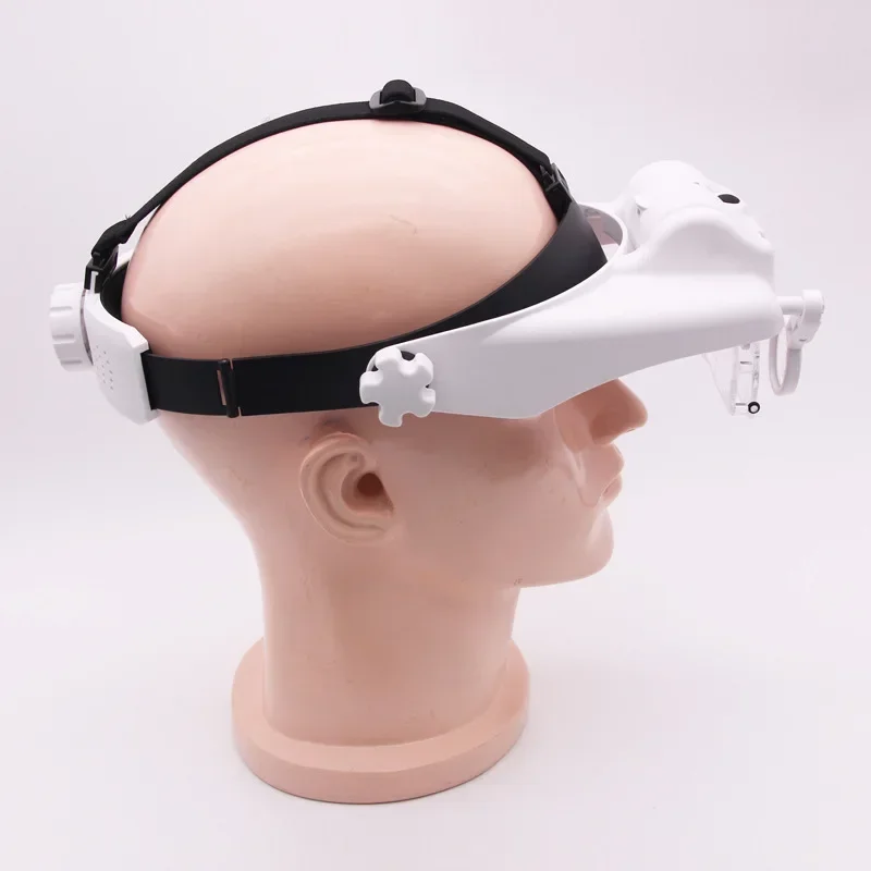 Hands Free Head Mounted Magnifier with LED Light and Adjustable Magnification Levels for Reading and Repairs