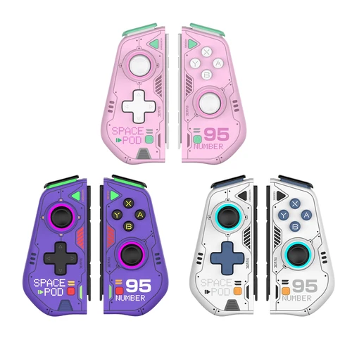 IINE Mecha Warrior Joypad Compatible con Nintendo Switch V1/V2/OLED con Joysticks de Efecto Hall Función Turbo Macro