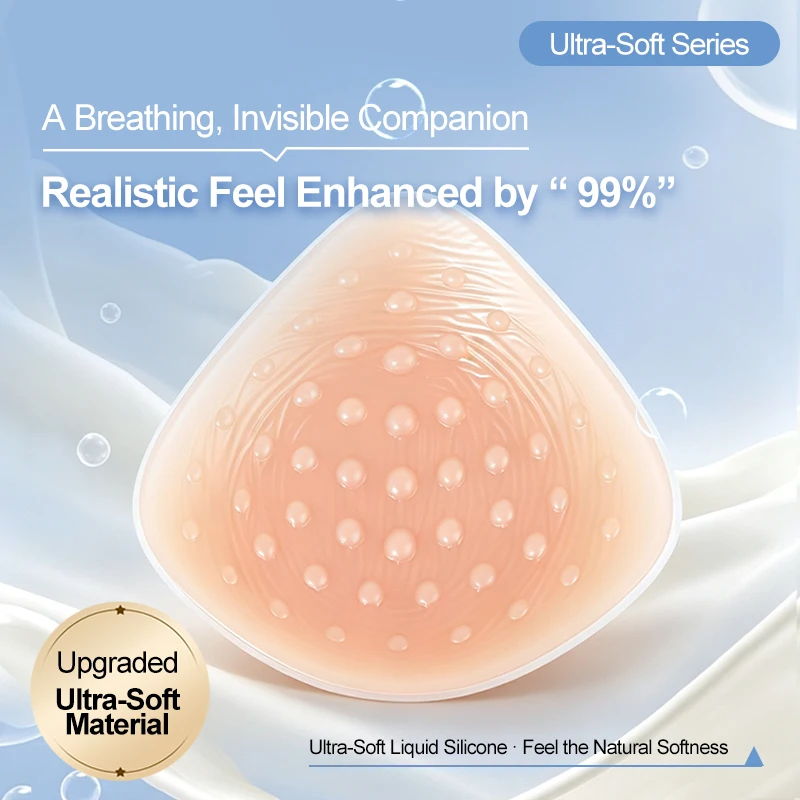 Mastectomy Post-Surgery Ultra-Soft Silicone Fake Breast Bra Pad With Massage Granules Boob Enhancement Inserts Prosthesis