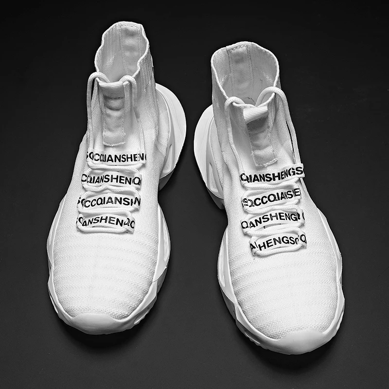 High Top Running Shoes for Men Socks Sneakers Men Knit Upper Breathable Sport Shoes Sock Boots Man Shoes Zapatillas De Deporte