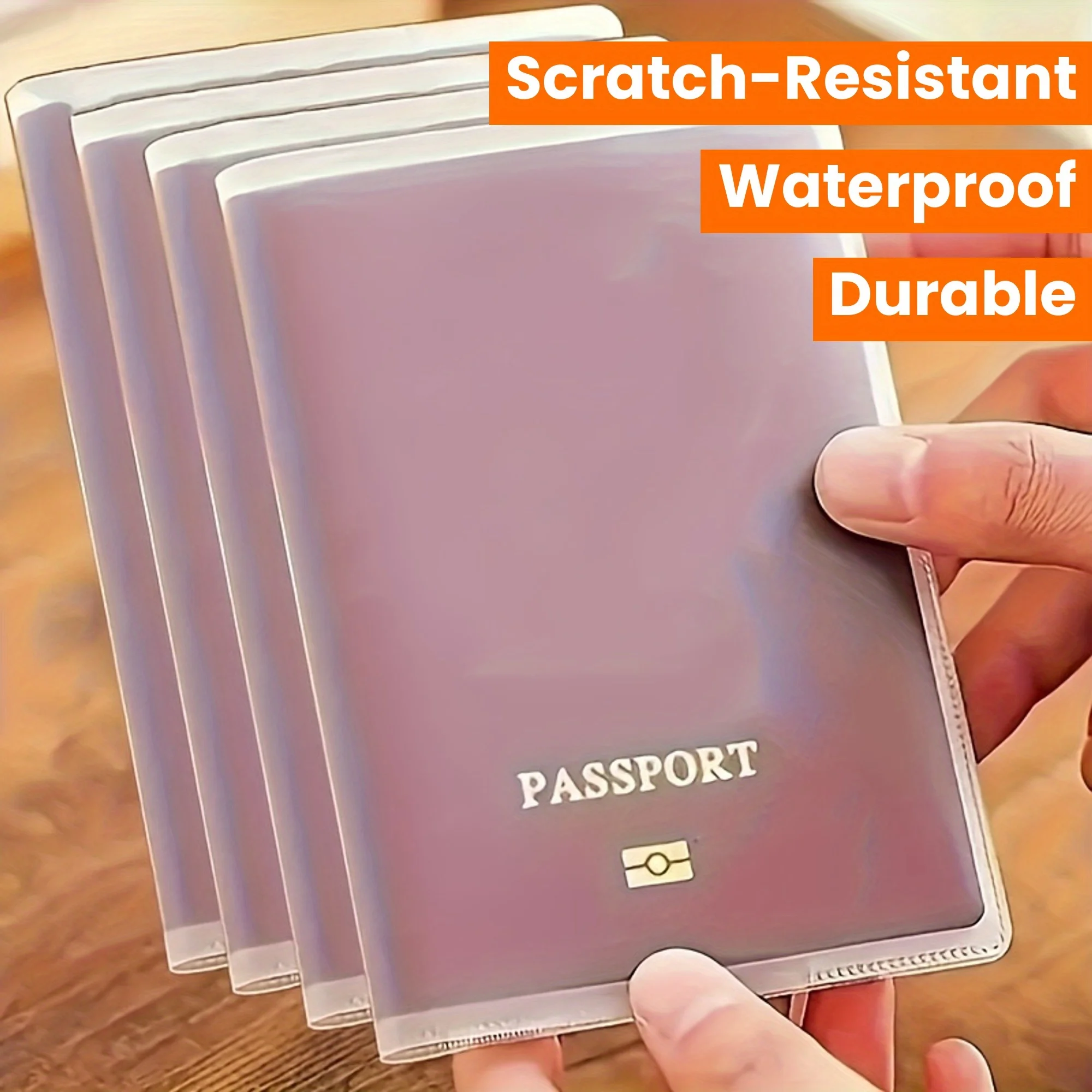 2/4pcs Clear Transparent Passport Holders, Multi Card Slots, Durable & Scratch-Resistant Document Protector for Travel Use