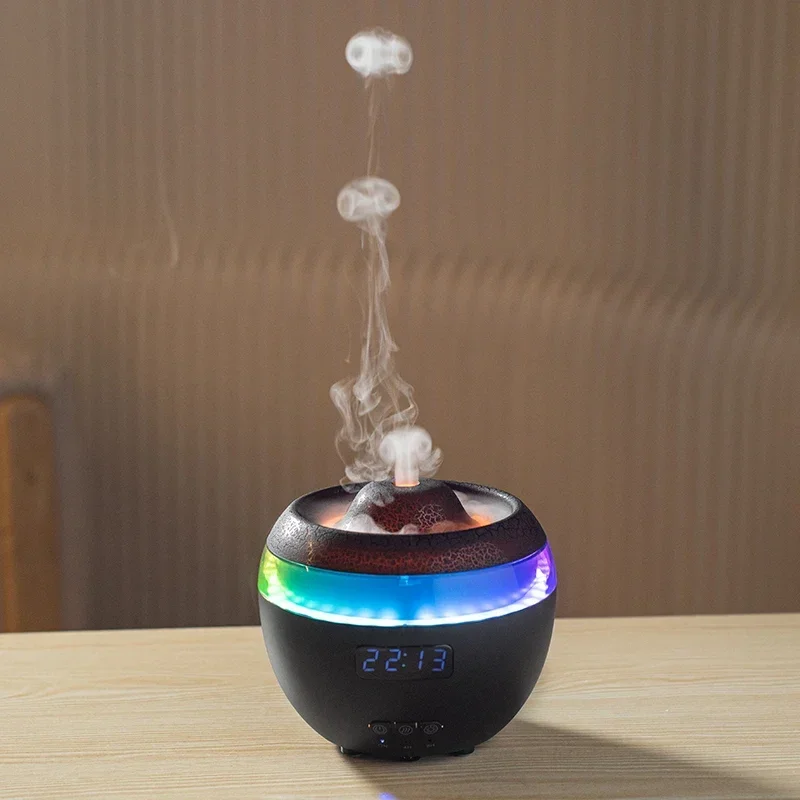 300ML โคมไฟ LED สีสันสดใสแบบพกพา Aroma Diffuser ใหม่ Volcano แมงกะพรุนสเปรย์เปลวไฟน้ํามัน Humidifier Diffuser พร้อม REMOTE