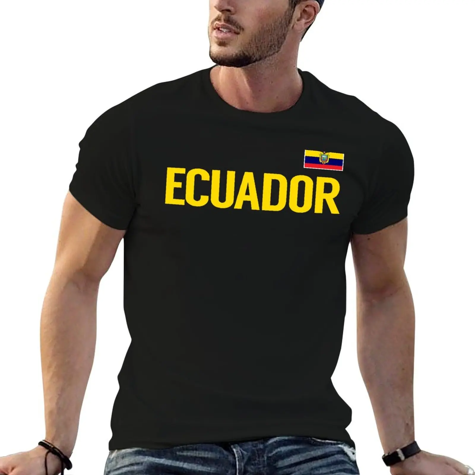 

Copy of Ecuador National Team Ecuadoran Futbol Soccer Flag T-Shirt man t shirt designer cotton tshirt 100% T-Shirt