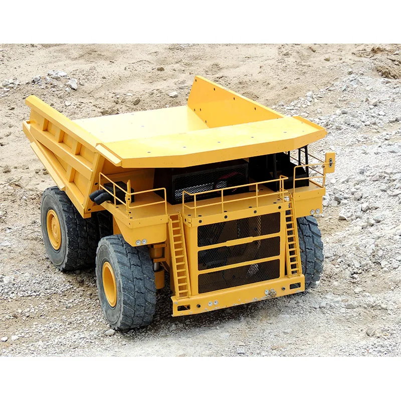 Instock JDM 1/14 RC Metal Hydraulic Mining Dumper Bogie Truck Car Model for Carter 797F I6S Construction Vehicle DIY Sound Light