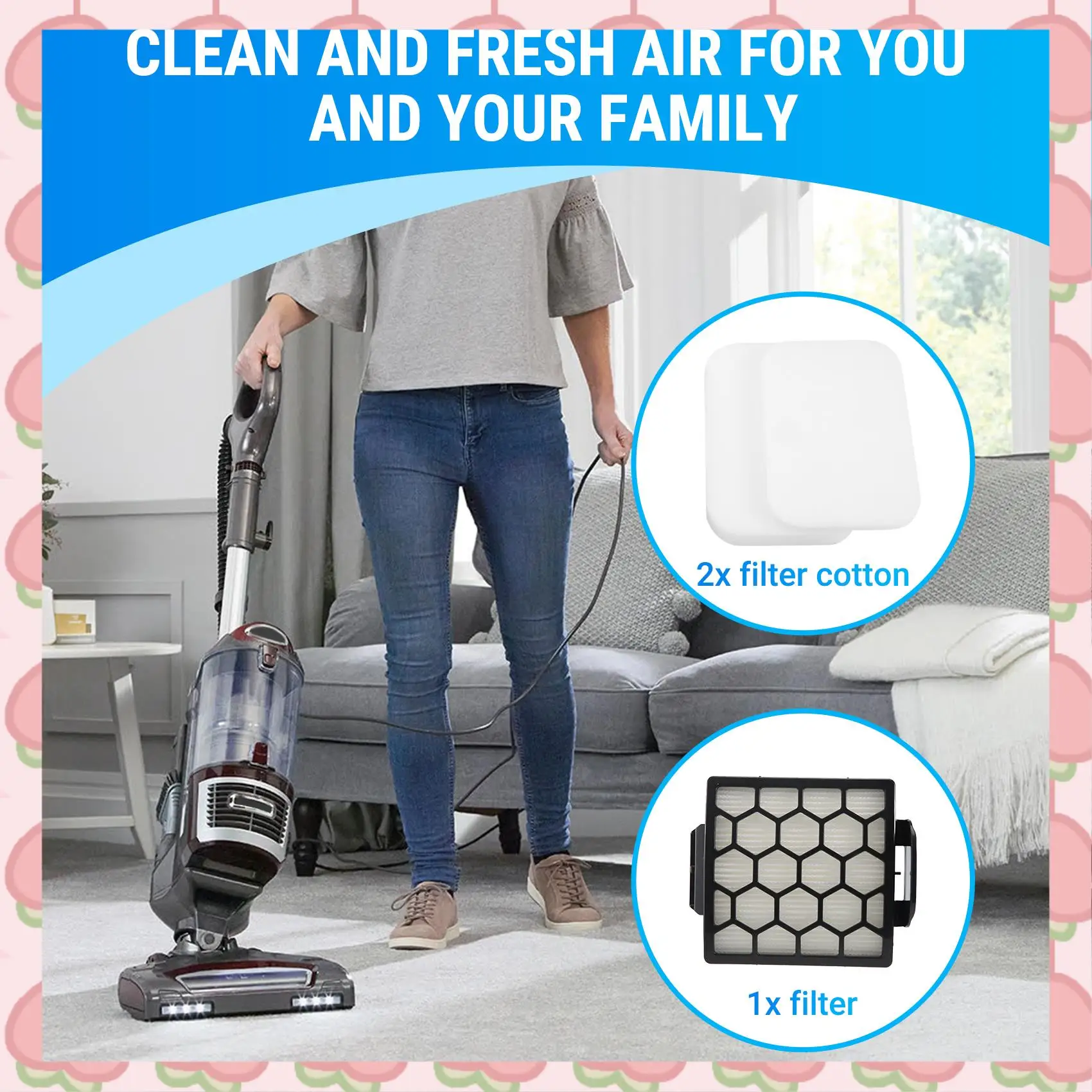

N18R HEPA Filters Foam Felt Filter For Shark Navigator ZU60 ZU62 ZU62C NV255 Self-Cleaning Brushroll Pet Pro Upright Vacuum