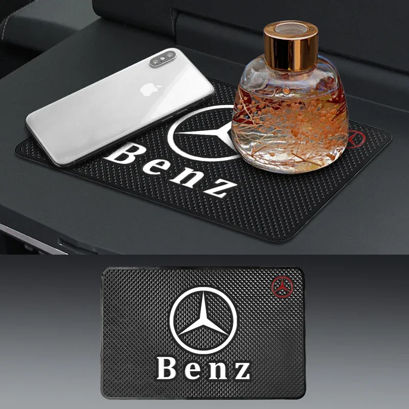 Car Logo Anti Slip Pad Waterproof Phone Glasses Pad Car Accessories For Mercedes Benz AMG A B C E G R S Class EQC GLA GLB GLC