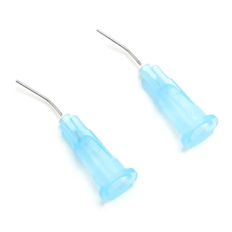 100Pcs Irrigation Bent Needle Tips Dental Flow Sealant Etchant Composite Resin Acid Reagent Delievery Syringe Tips Equipment