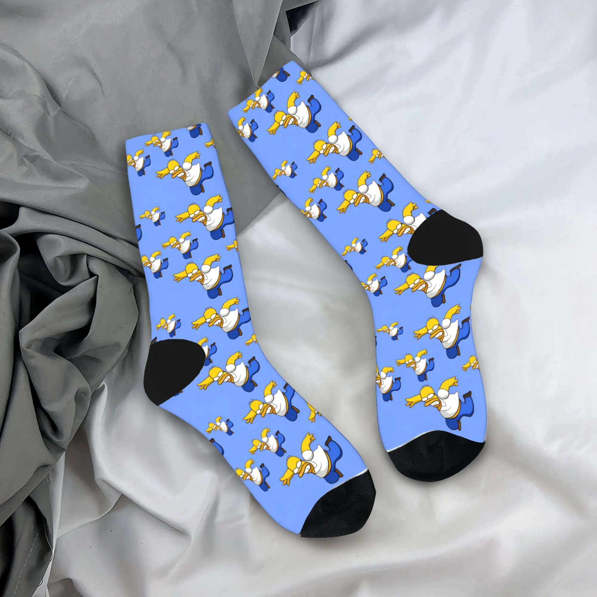 

Funny S-Simpsons Homer Running Pattern Socks Design Stockings Anti Slip Men Socks Soft Breathable Autumn Gothic Running Socks