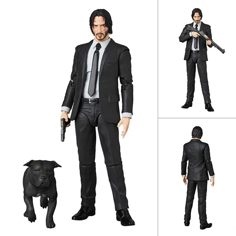 6inch Mafex 085 JOHN WICK Chapter 2 with Dogs Action Figure Doll Horror Halloween PVC Collectible Joints Moveable Model Toy Gift