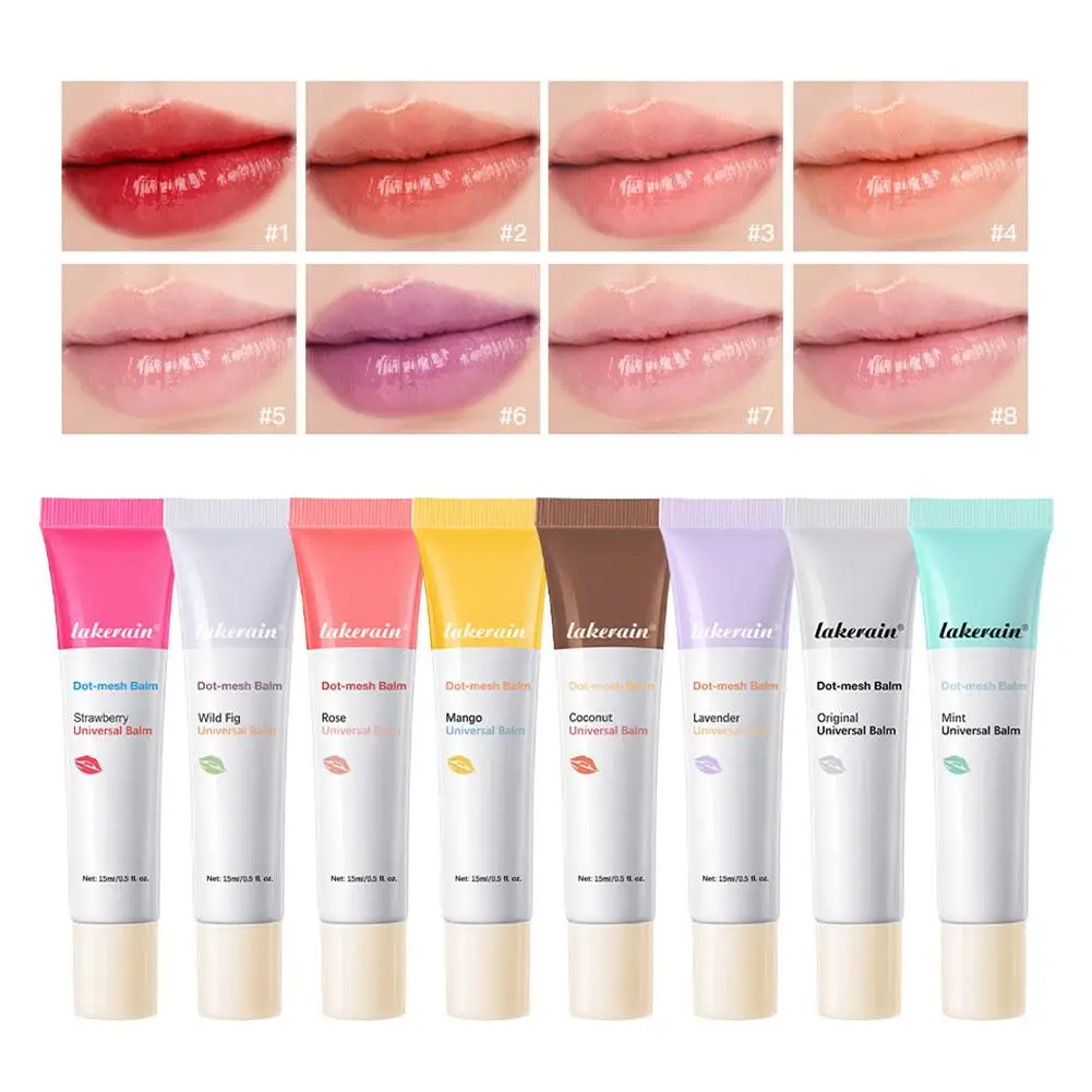 8 สี Lip Preserve Peptide Lip Balm Smoothing Daily Care Lip Product Lines N8C8