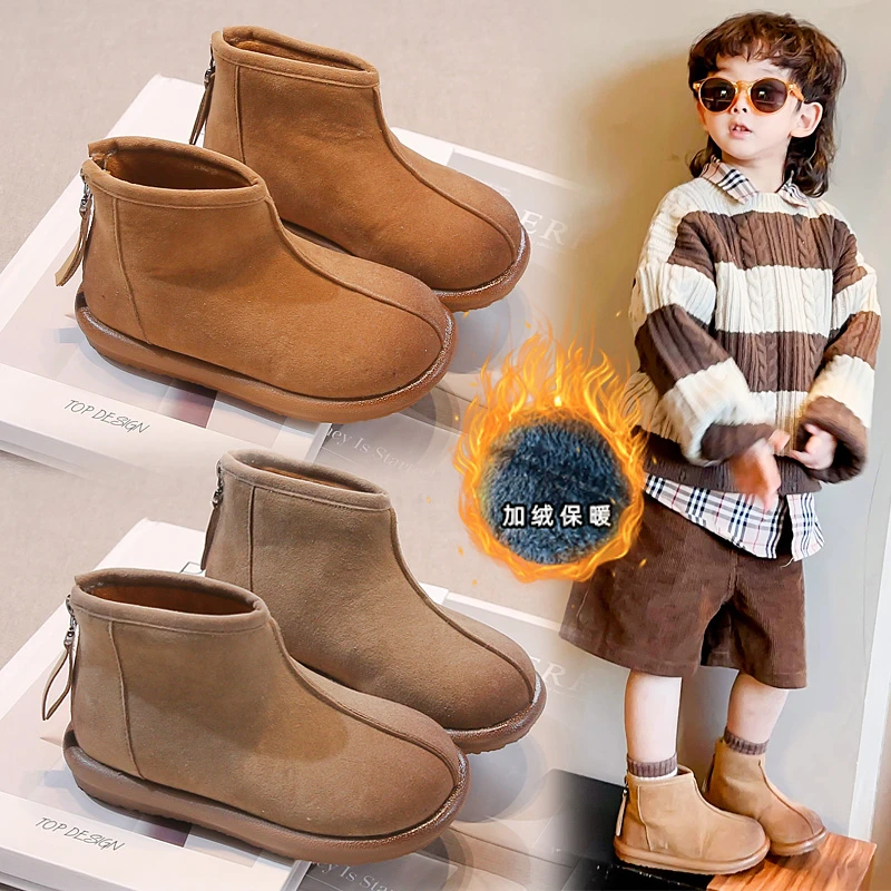 

2025 Winter Child Snow Boots Fashion Simple Girl Boots Casual Versatile Light Winter Boot Comfort Thick Ankle Boot