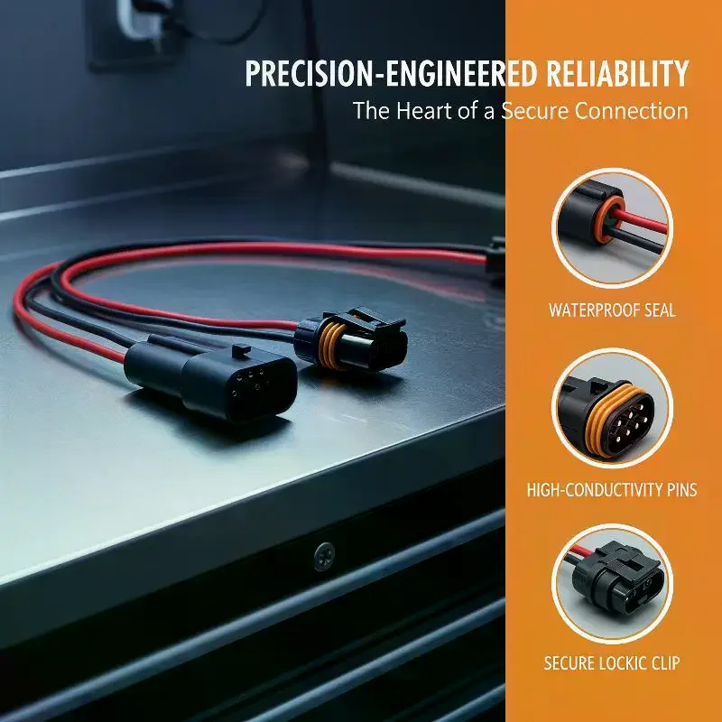 2 Pin Waterproof Car Electrical Socket with Wires High Quality Automotive Wire Cable Connectors for Marine Vehicle Wiring