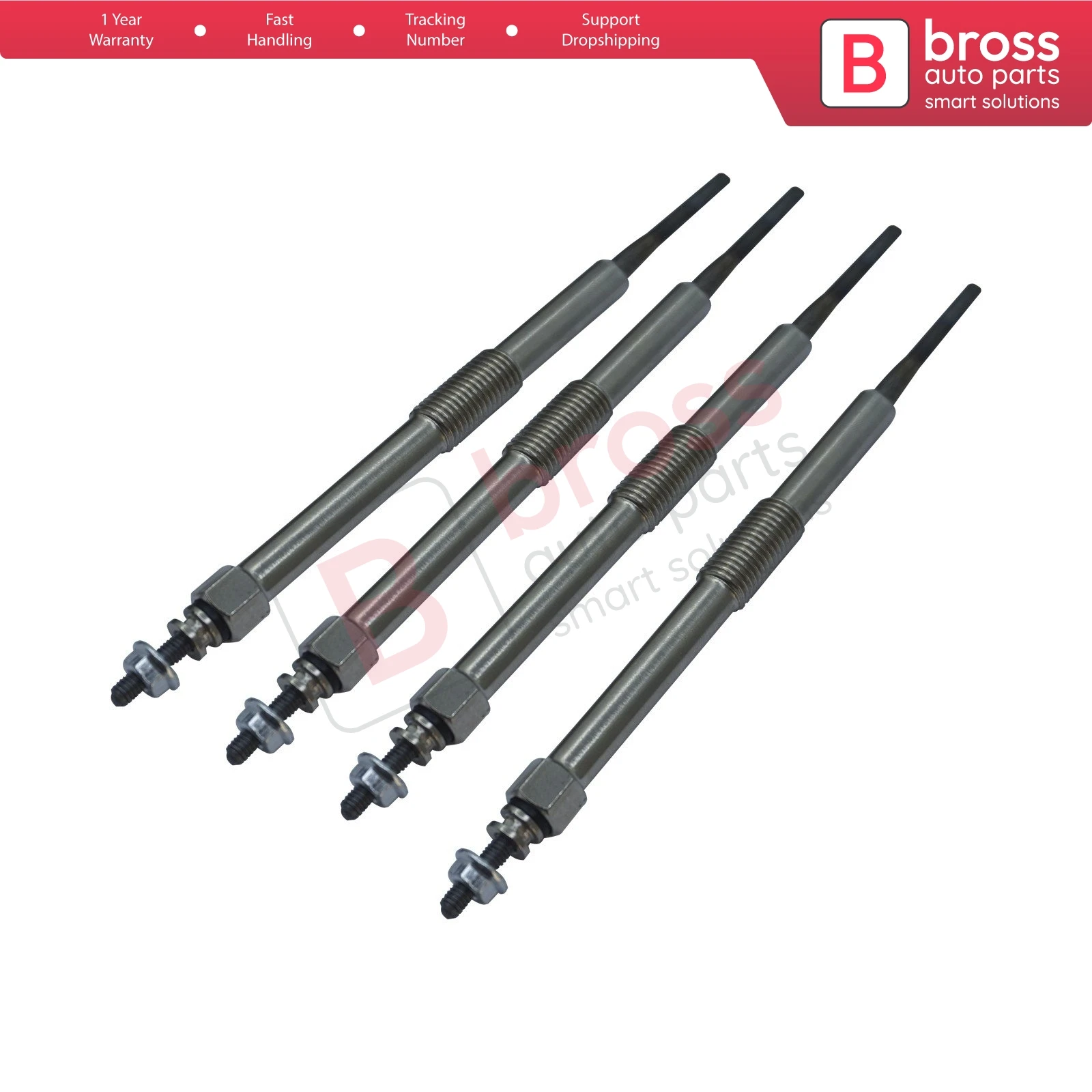 Bross BGP78-1 4 Pieces Heater Glow Plug 11 Volt 19850-0W010, GN042, 0100226480, 0 250 202 145 for Toyota 1.4 D-4D Mini One D