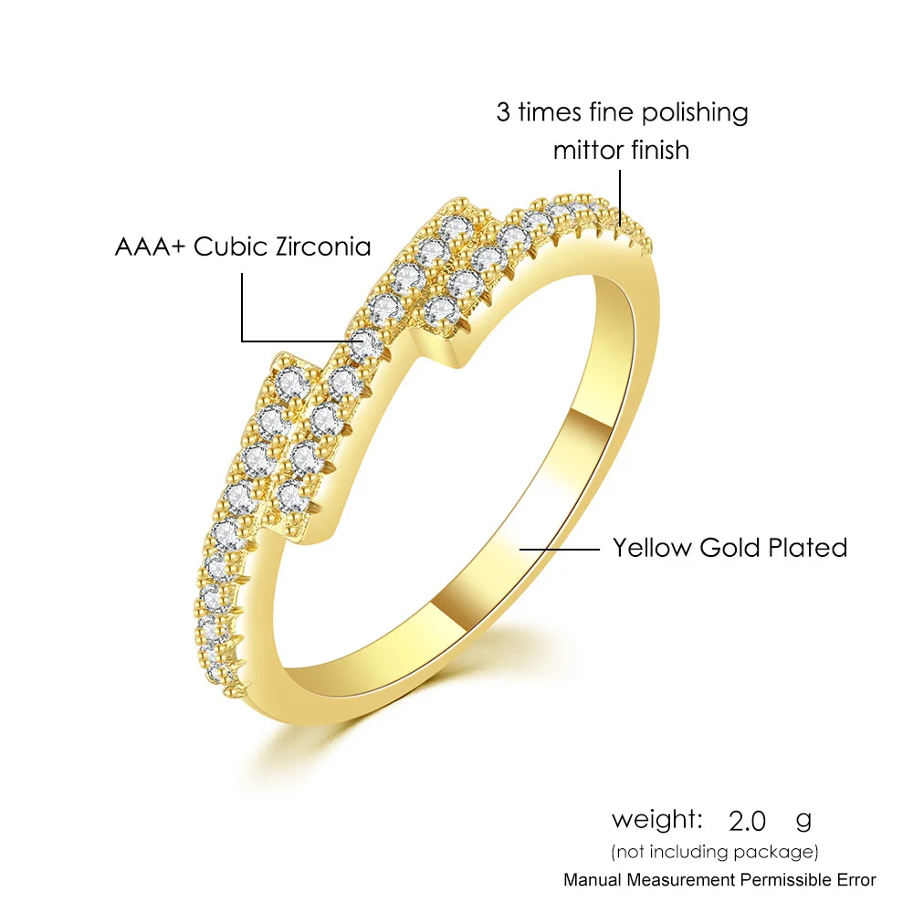 Simple Zircon Rings for Women Gold Color Minimalist Stacking Finger Accessories Daily Matching Jewelry Trend Wholesale Gift R761