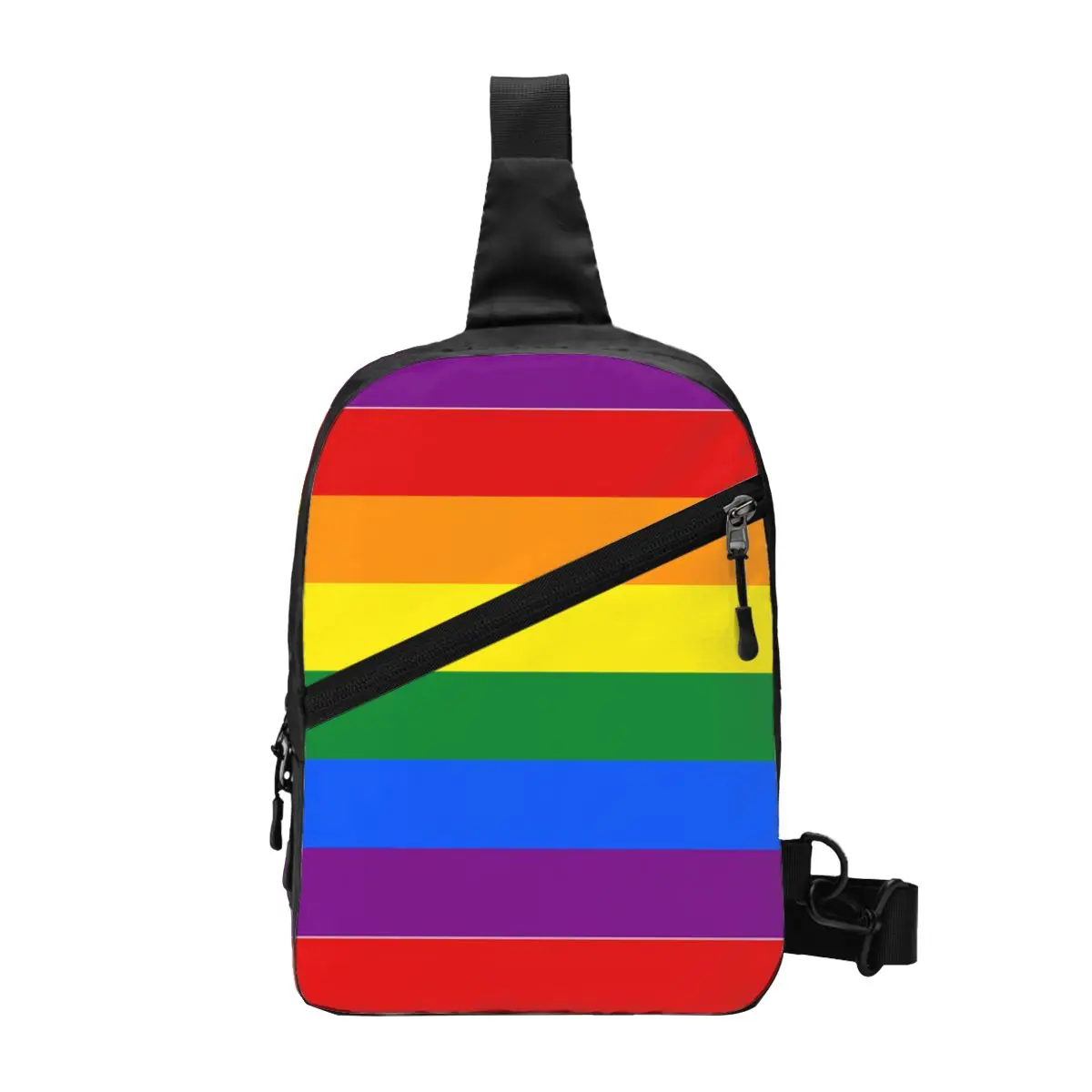 

Cool LGBT Flag Sling Crossbody Backpack Men Gay Pride Rainbow Shoulder Chest Bags for Travel Cycling