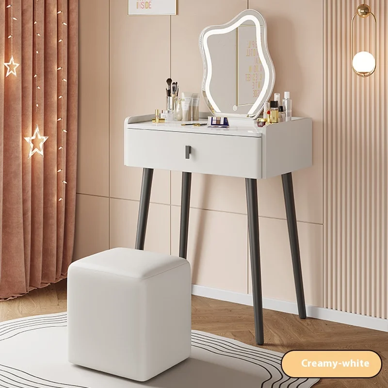 2025 New Style Italian-Style Solid Wood Dressing Table Storage Box Simple Modern Design for Small Apartments for Makeup Vanity