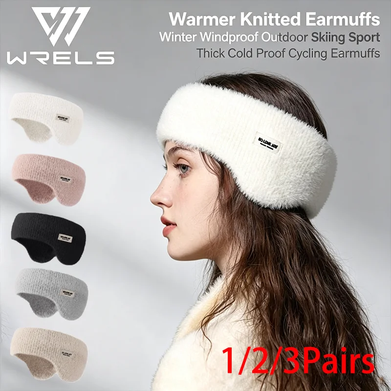 1/2/3Pairs Warmer Knitted Earmuffs Winter Windproof Outdoor Skiing Sport Cover Head Women Men Thick Cold Proof Cycling Earmuffs