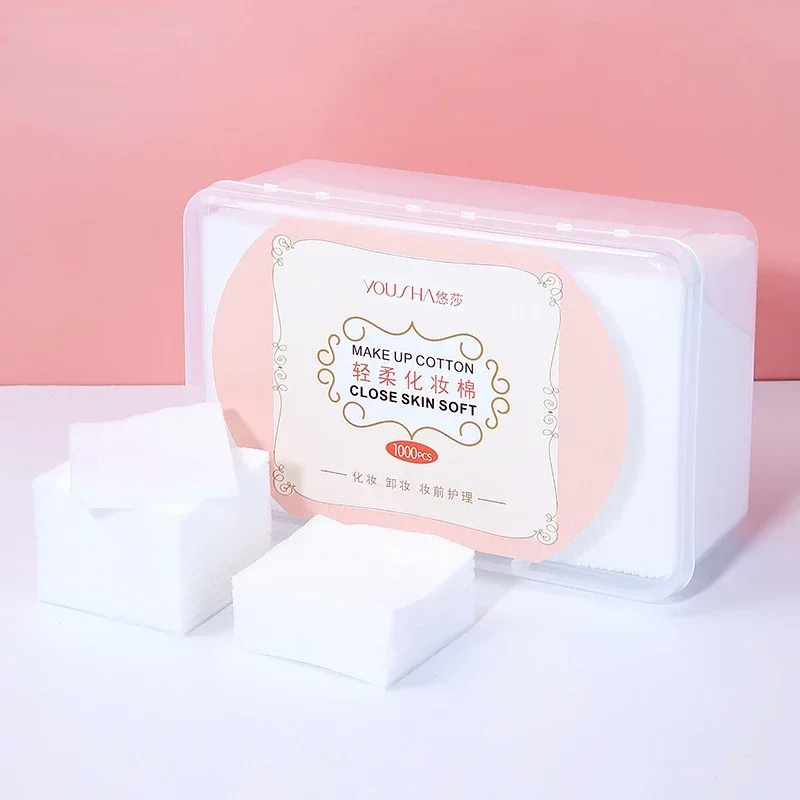 Yusha 1000 일회용 코튼 패드, 얇은 이중 효과 메이크업 리무버 코튼, 습식 압축 코튼, 양면 네일 리무버 코튼