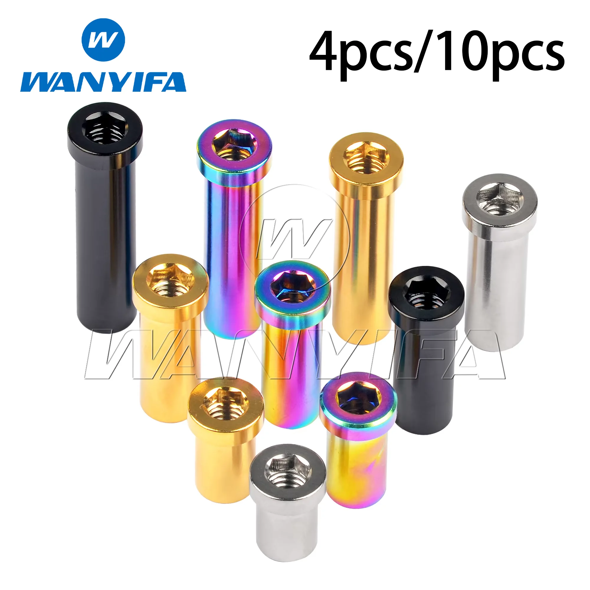 

Wanyifa 4/10pcs M6 Titanium Nut Full Length 13 15 17 23 25 31.5 33 35mm for Road Bicycle Brake Caliper C Clamp Fix Ti Parts