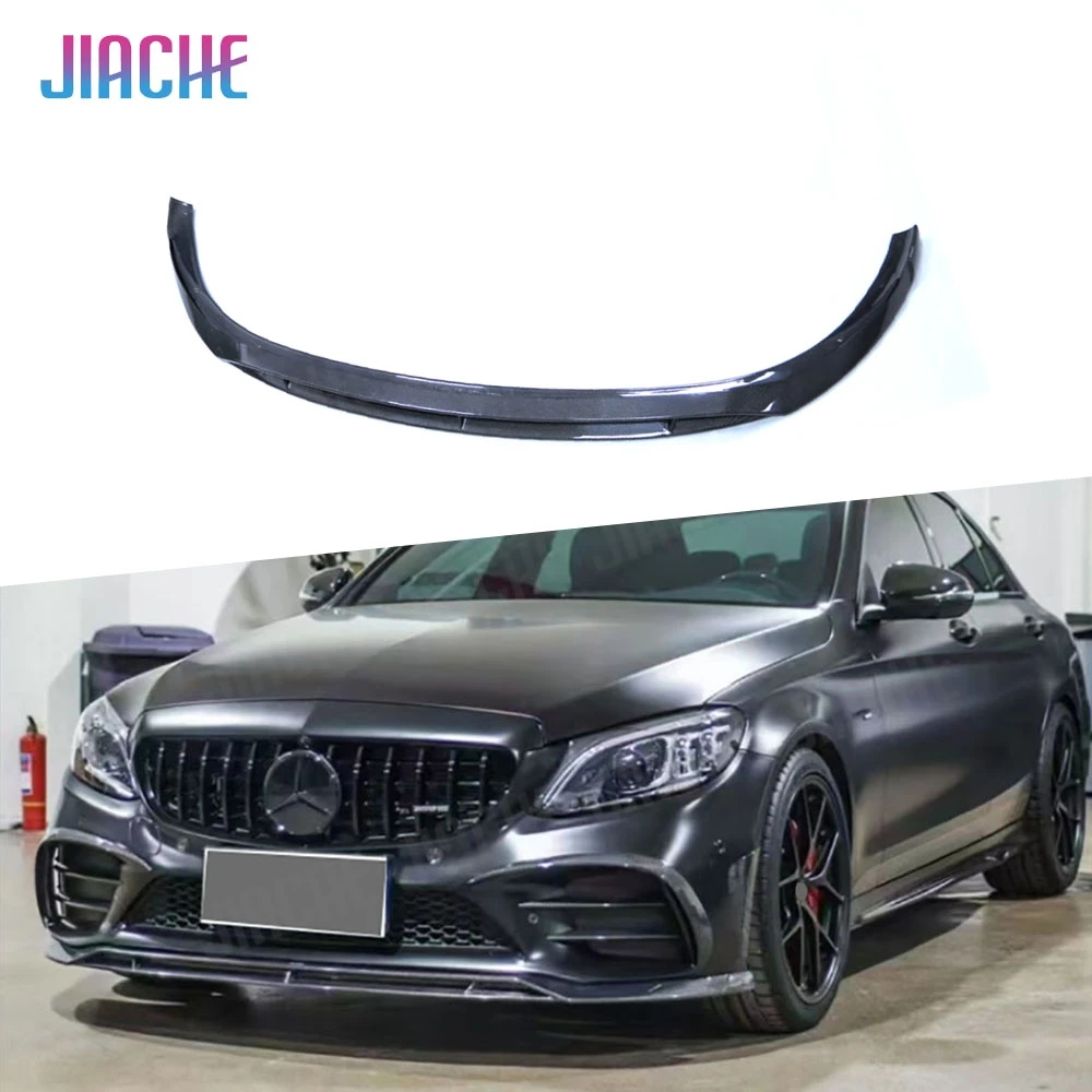 

Carbon Fiber Front Bumper Lip for Mercedes Benz C Class W205 C43 AMG 2019-2021 Front Bumper Chin Lip Spoiler