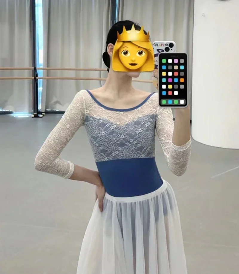 الكبار الباليه ملابس رقص الجمباز جودة عالية طويلة الأكمام ممارسة الرقص زي أنيق الجمباز الباليه المعطف النساء #4