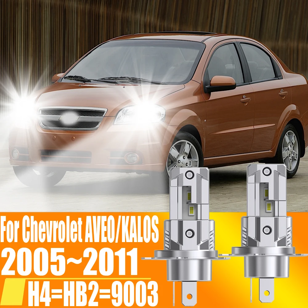 

2pcs H4 HB2 9003 Led Headlight Canbus Car Bulb High Power White Fog Light Diode Lamp 12v 55w For Chevrolet AVEO/KALOS 2005~2011
