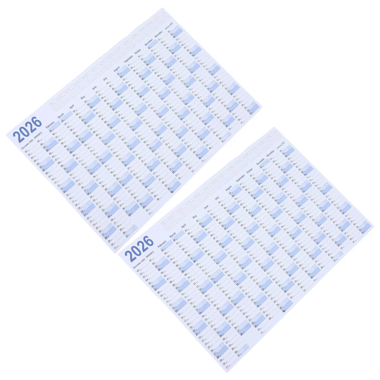 

2Sets Minimalist Calendar 2026 Wall Mounted Yearly Planner Large Functional Decorative Organizer for Office Home Classroom Use