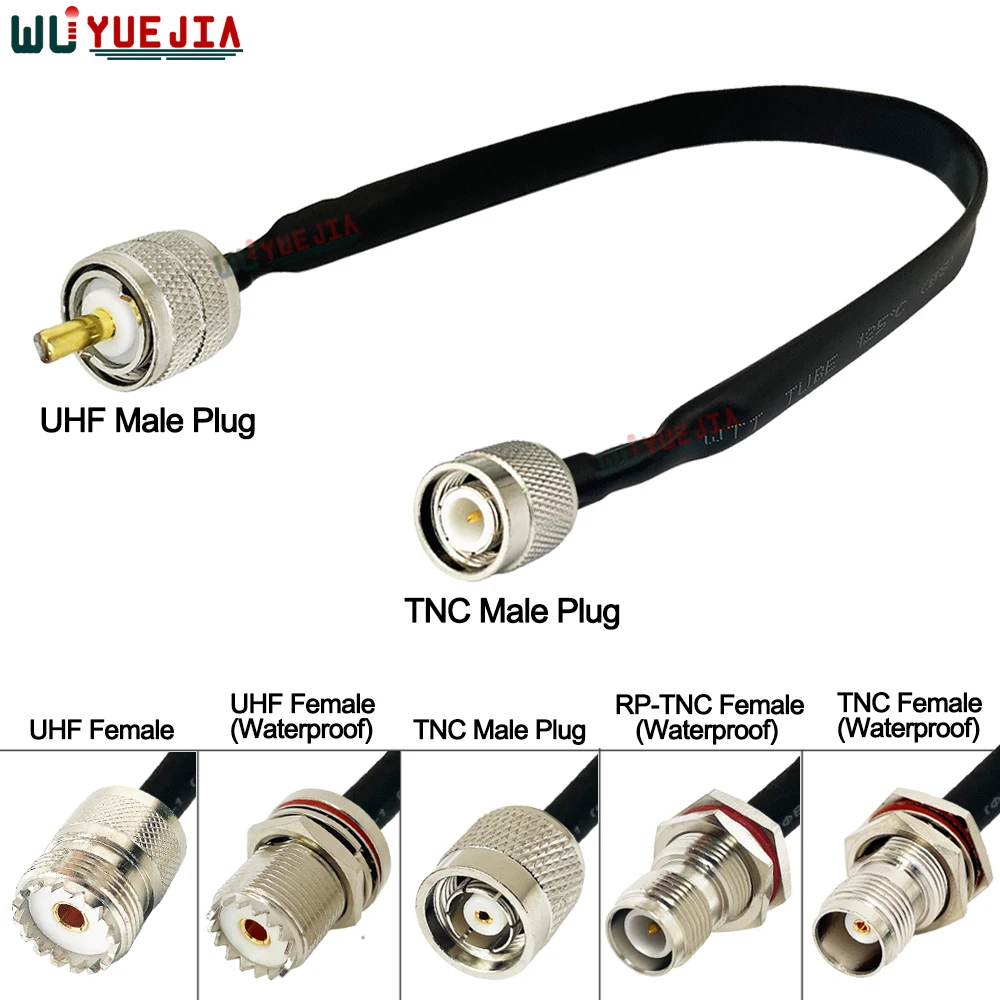 

SO-239 PL-259 UHF Male Female to TNC Male Female Connector Window Door Pass Through Flat RF Coaxial Cable Pigtail Extension Cord