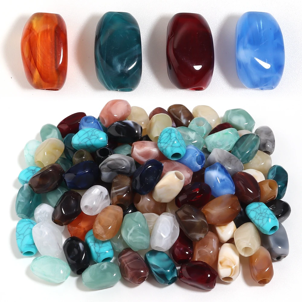 Vintage Necklace - 30pcs/lot Multicolor Irregular Acrylic Beads Two-Tone