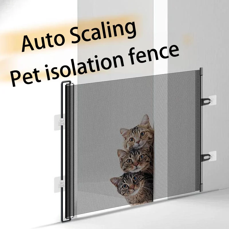 

IN Stocks Portable folding safety net for dogs and cats portable pet fence and non drilling barrier for pet products