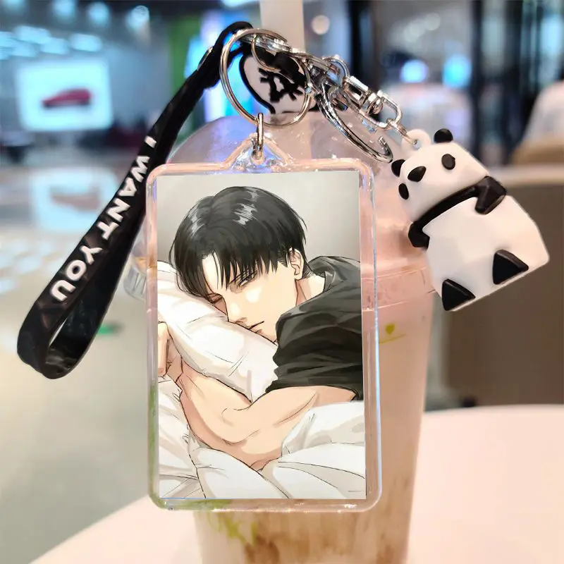 Attack on Titan Acrylic Keychain Levi Ackerman Key Chain Personalized Kids Party Figure Car Decoration Fashion Toys Friends Gift