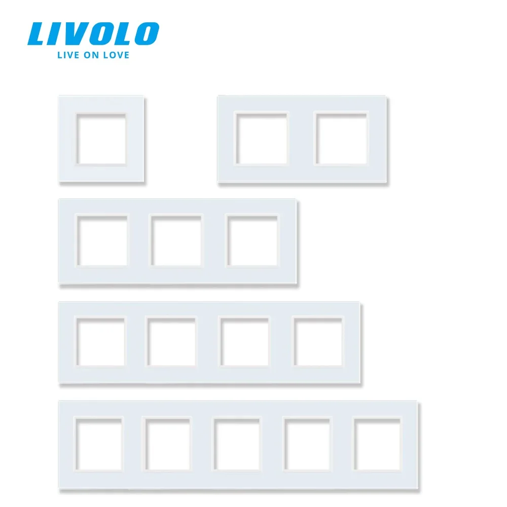 Livolo Crystal Glass Panel EU Standard Touch Switch Socket Square Hole DIY Module