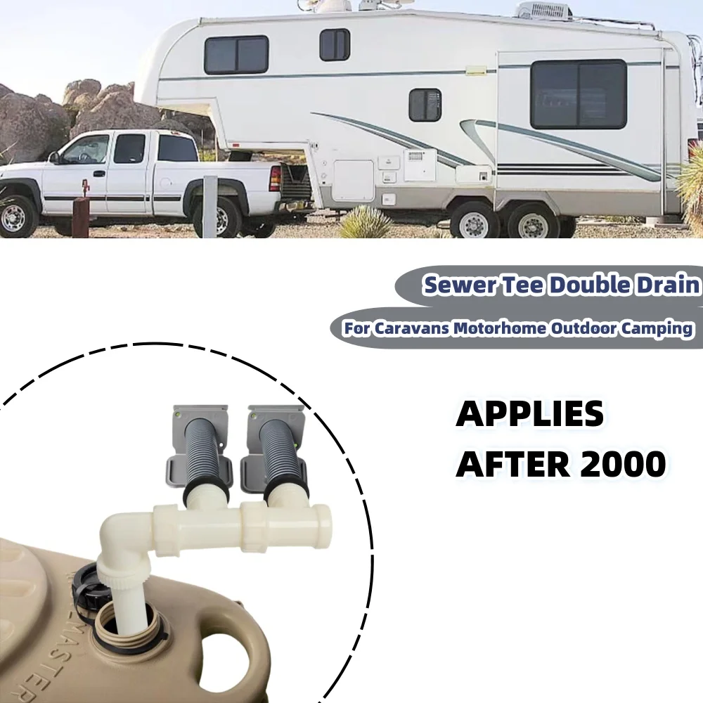 Caravan Waste Water Outlet Hose Double Pipe Adapter Camping Sewerage Dual Drainage Plumbing Connection For Caravan Motorhome