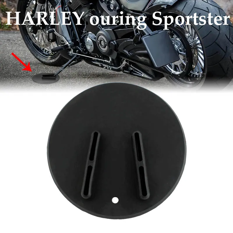 For Harley Touring Sportster Dyna Motorcycle Foot Kickstand ABS Side Stand Pad Plate Base Coaster Puck Motocross Accessories