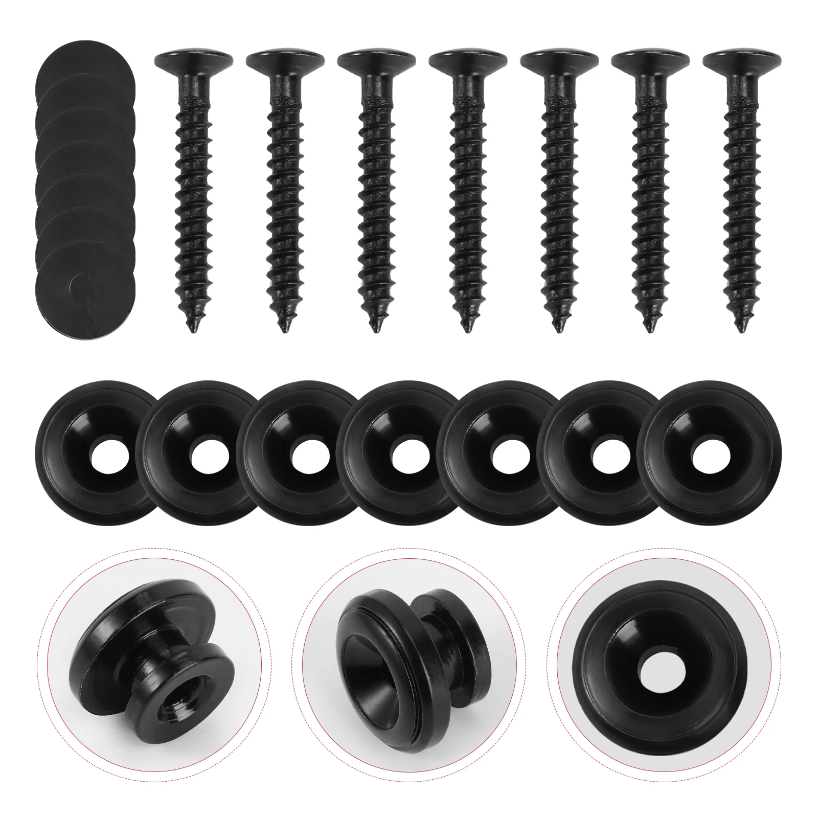 

7 Pcs Guitar Belt Buckle Strap Button Accessories Acoustic Fixator Folk Screw Bolt Durable Premium Anti Scratch