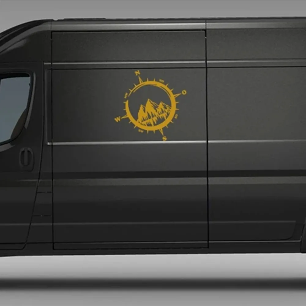 

Waterproof Vinyl Camper Van Side Decals for Fiat Ducato Peugeot Boxer - Mountain Compass RV Motorhome Graphic Decor Accessories