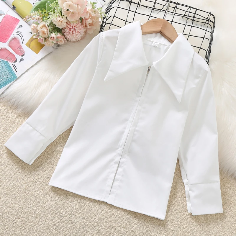 

Teenagers Kids Clothes School Shirts for Girls Blouses White Tops Long Sleeve Spring Autumn Baby Children Costumes 4 6 8 10 12 Y